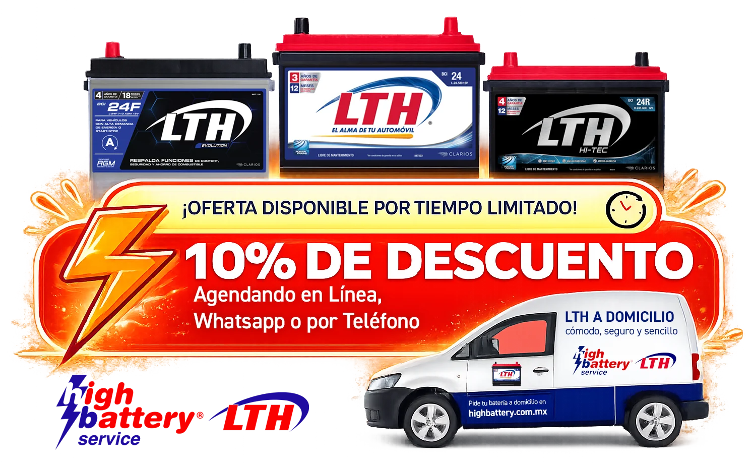 10% de descuento agendando en línea, por WhatsApp o por teléfono. Oferta disponible por tiempo limitado.